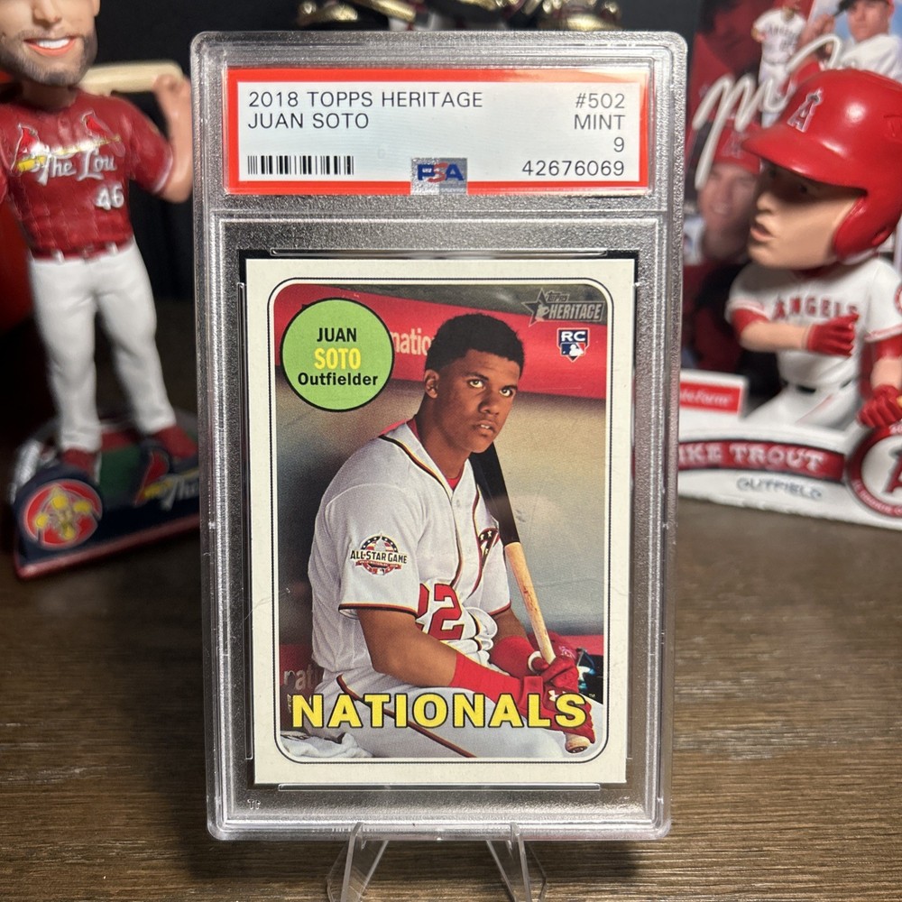 2018 Topps Heritage Juan Soto RC Rookie #502 Nationals PSA 9
