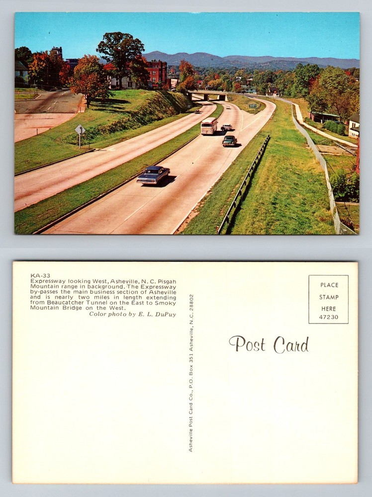 Asheville, NC-North Carolina, Expressway View Pisgah Mountains Vintage Postcard