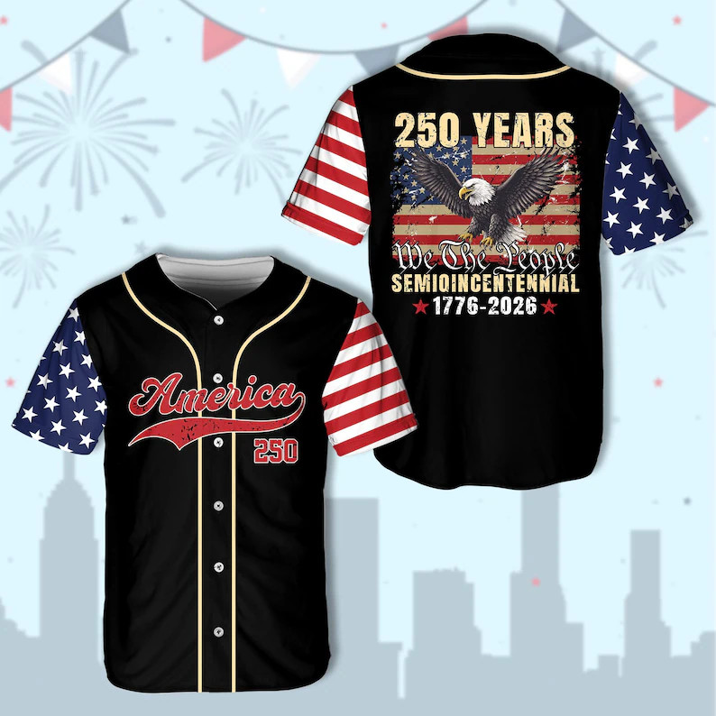 America 250th Anniversary Baseball Jersey Patriotic