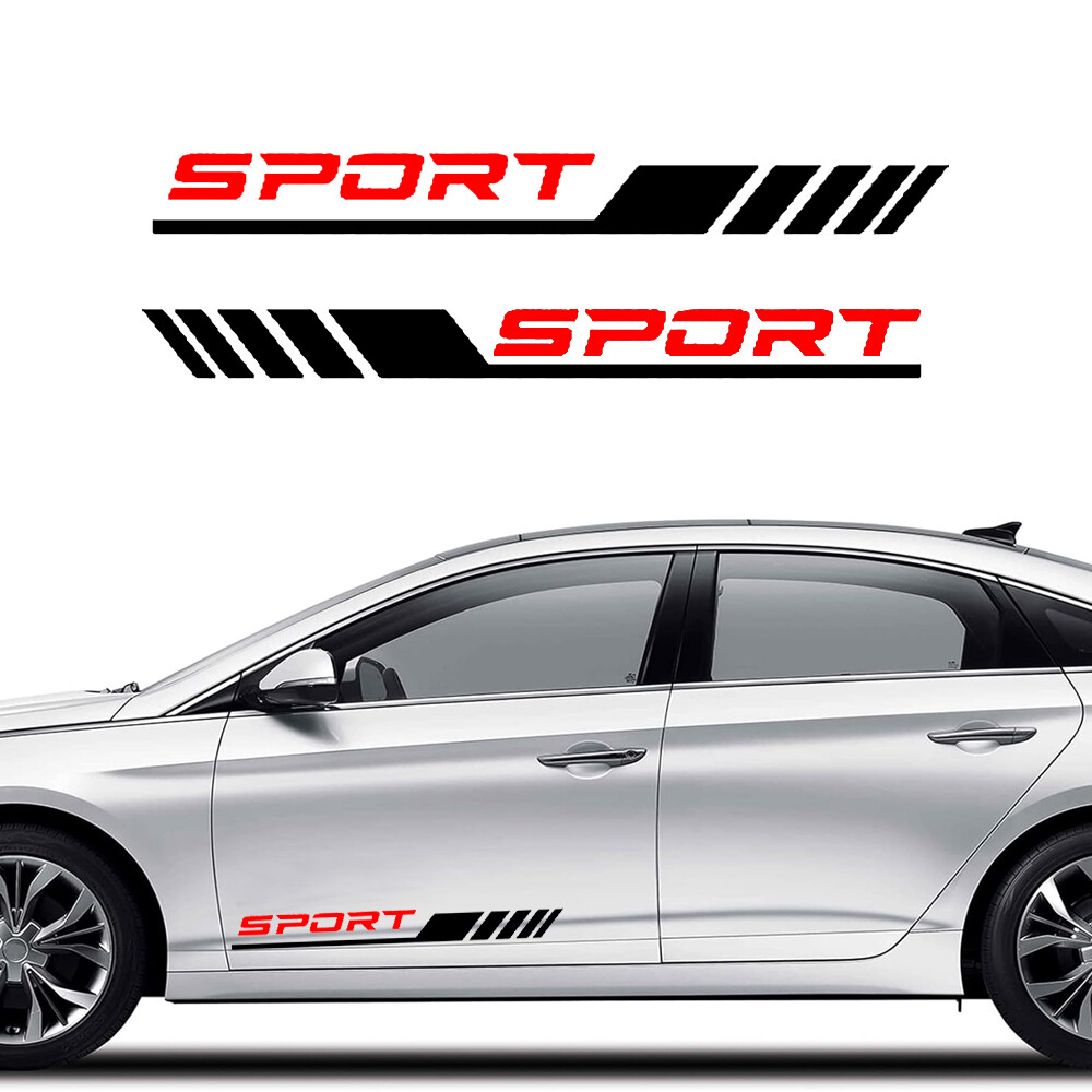 2pcs Sport Car Door Reflective Badge Decal Exterior Accessories Universal