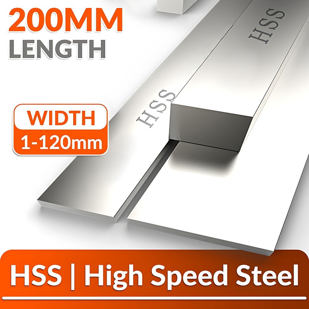 HSS Steel Flat Bar Strip Metal Plate Width 2-120mm Long 200mm Lathe Turning Tool