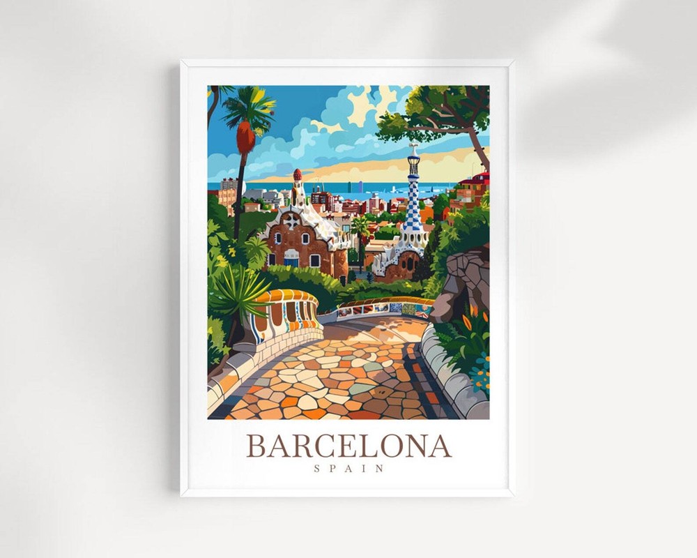 Barcelona Travel Print Wall Art Barcelona Wall Hanging Home Dcor Barcelona Gift