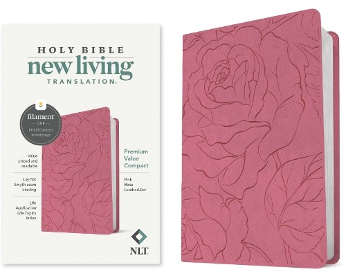 NLT Premium Value Compact Bible Filament Edition Pink Leather Bound