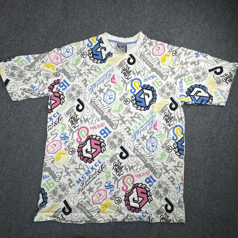 Men’s South Pole AOP all Over Print Y2K Shirt Size XL