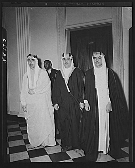 Photo:Middle East Men in Traditional Robes 1930s-1940s Hall Interior