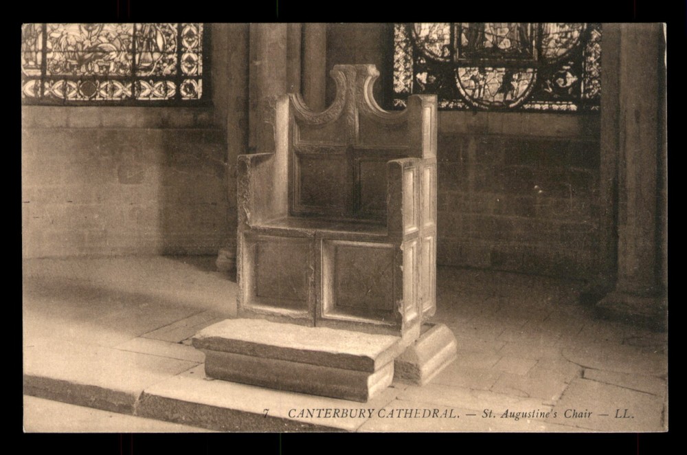 Canterbury Cathedral St Augustines Chair UK Church UNP Postcard