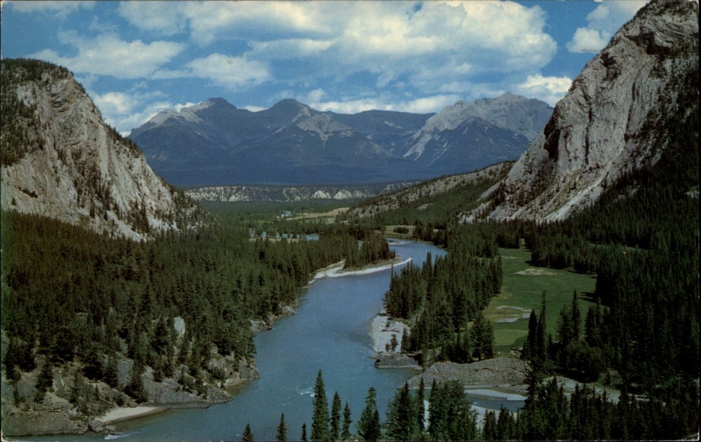 Bow Valley Fairholm Range Banff National Park Alberta Canada postcard s341