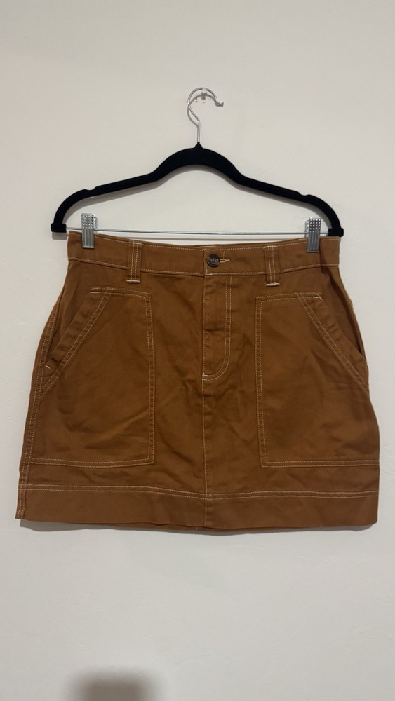 Old Navy Women’s Brown Twill Cotton Cargo Mini Skirt w/ Pockets Size 8