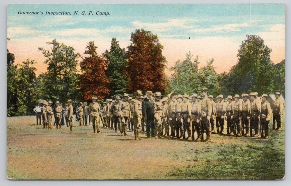 Governor's Inspection NGP Camp Postcard c1910s J. Geo. Hintz Reading PA