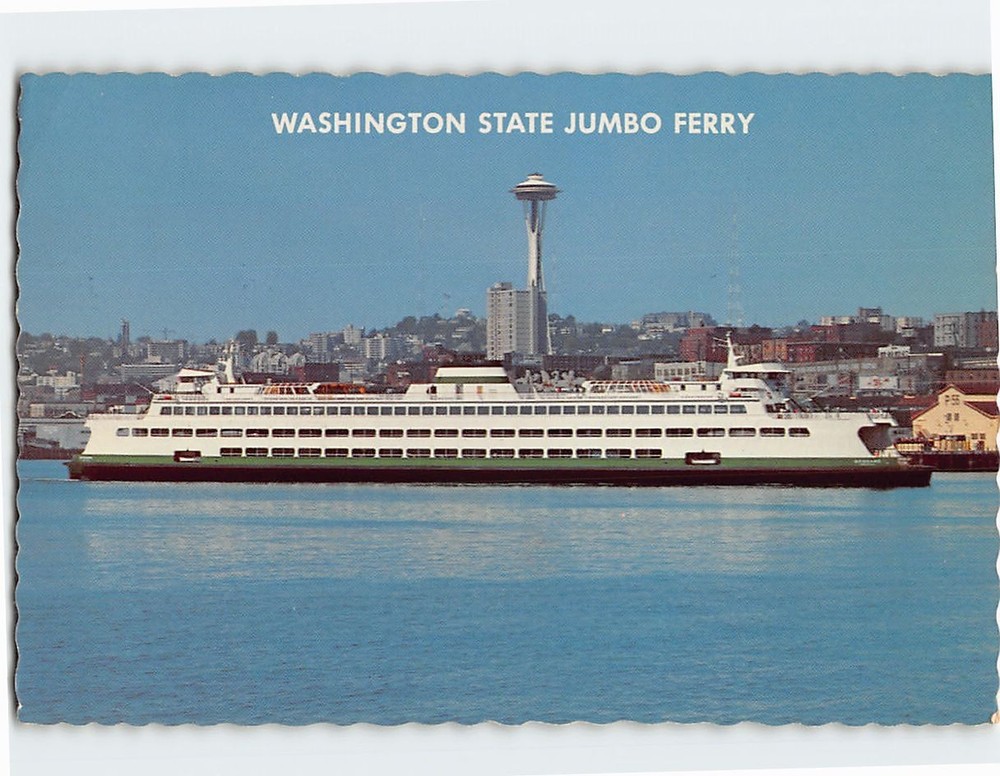 Postcard MV Spokane Washington State Jumbo Ferry Washington USA
