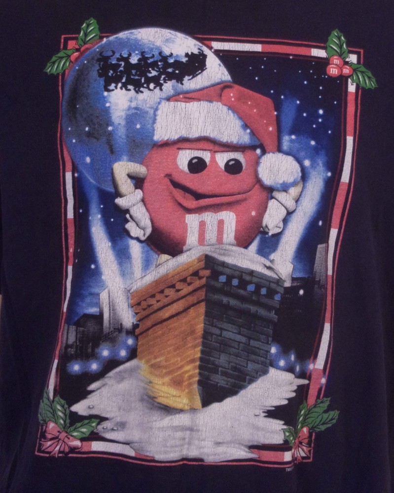 vintage 90s 00s Y2K M&M's T-Shirt Candy Christmas Holiday SZ XL