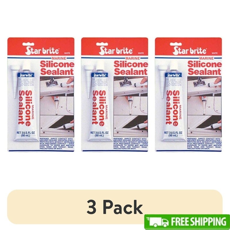 Marine Grade Waterproof Silicone Sealant 3 Pack 100ml Clear Flexible