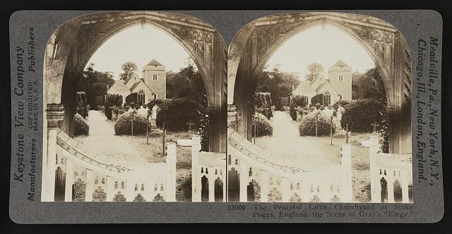Photo:Stoke Poges England 1933 Churchyard Gray's Elegy Church Stereo View