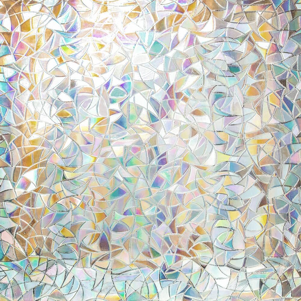 Privacy Film 3D Window Glass Vinyl Rainbow Cling Decals UV Blocking 17.5