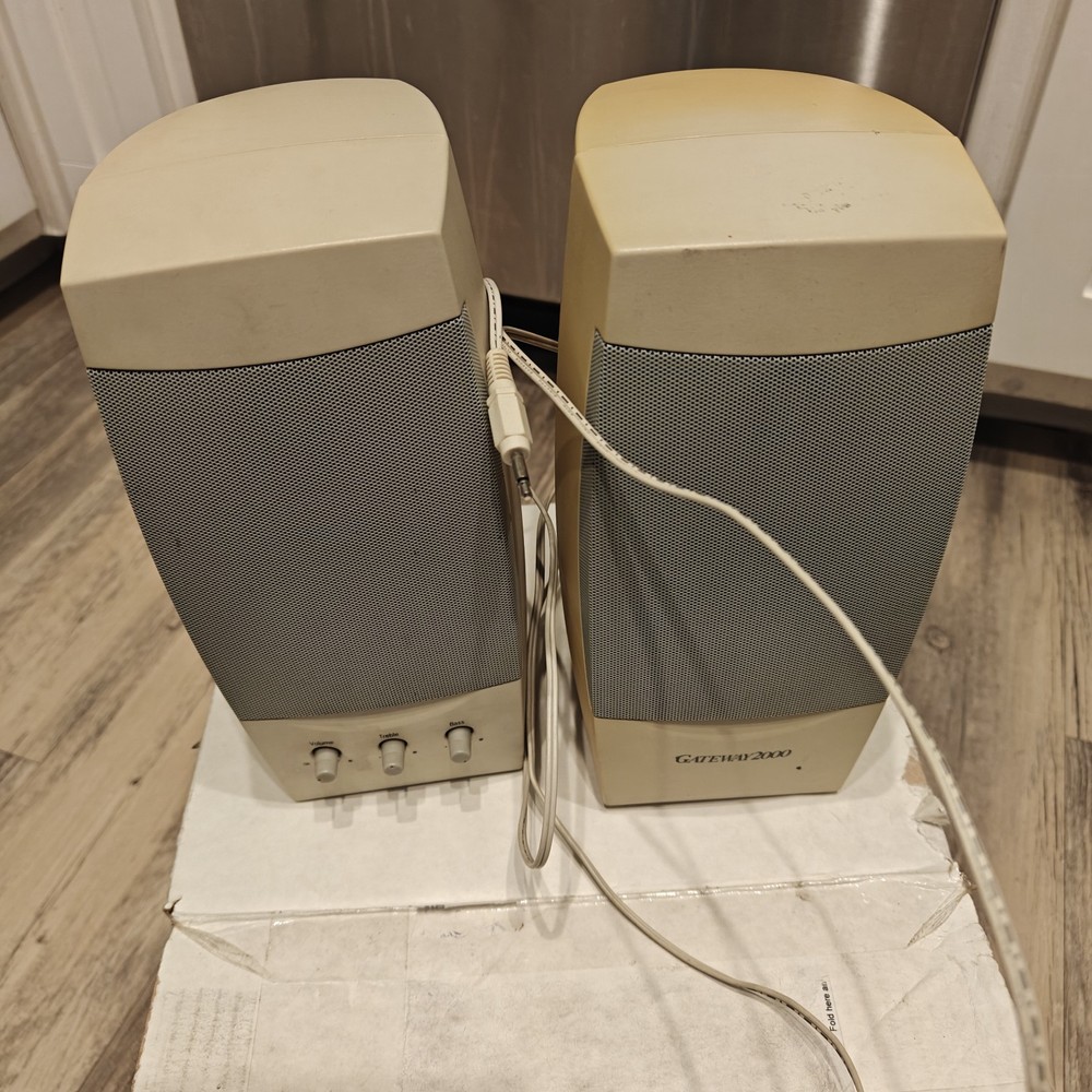 Gateway 2000 Altec Lansing ACS41 Multimedia Computer Speakers Untested Vintage