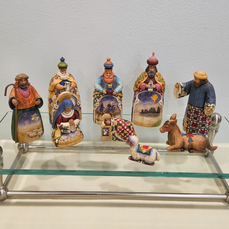 Jim Shore Heartwood Creek 9-Piece Nativity Set Christmas 2004 Enesco