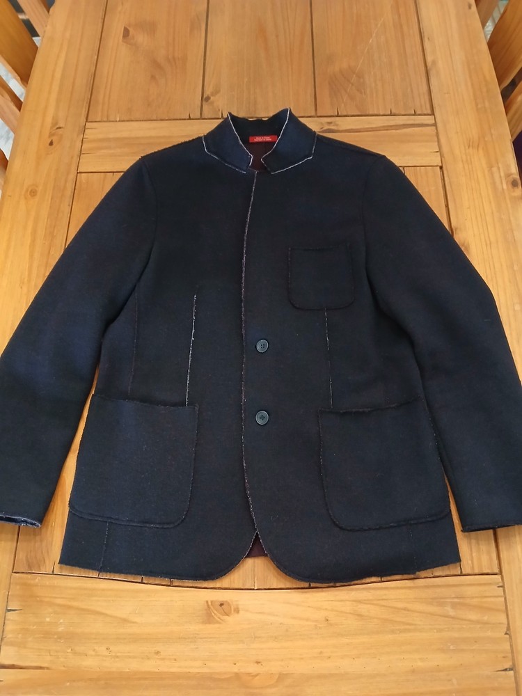 Saks Fifth Avenue Mens Navy Blazer M Wool Contemporary Hipster Preppy Indie Chic