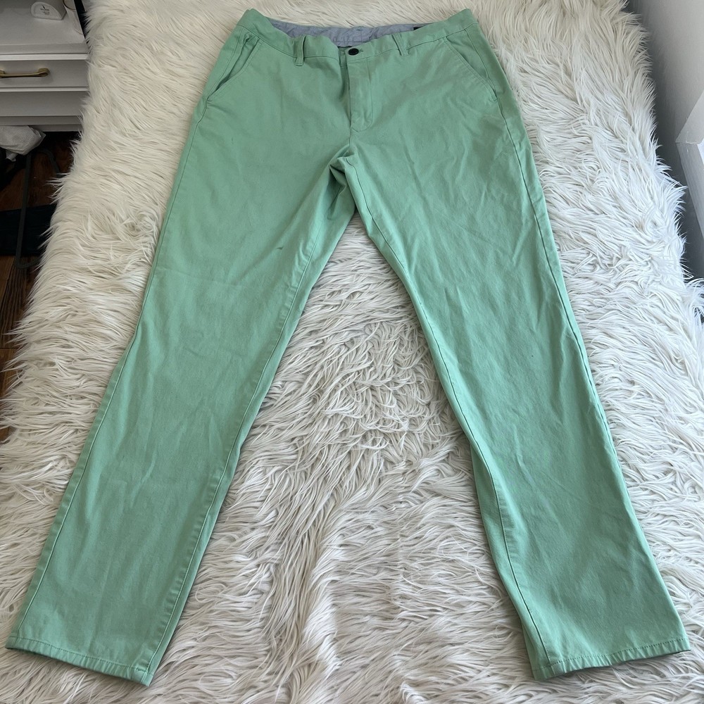 Bonobos Pants Green Washed Chinos Slim Fit Comfort Casual Men’s Size 34x32