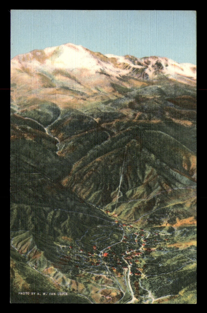 Manitou Springs Valley Pikes Peak Colorado Springs CO Postcard Unp