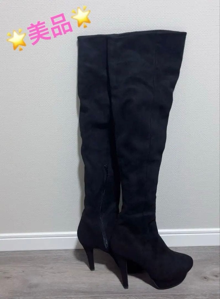 Knee high boots suede long boots size M