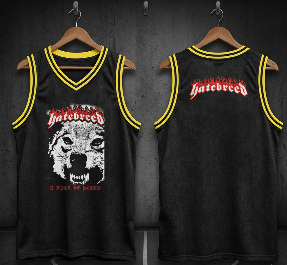 Rare Hatebreed Tee  Black 2-Side Basketball Jersey Sizes S-5XL men TTD66