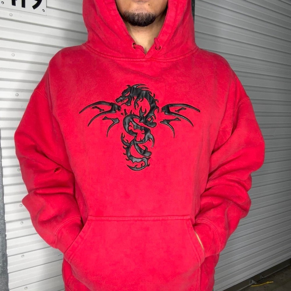 Size xl red tribal grunge jnco styled hoodie