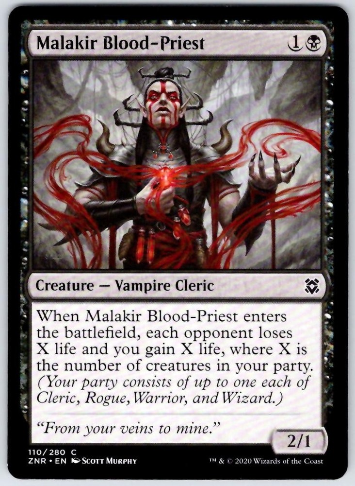 Malakir Blood-Priest 110 Common Zendikar Rising Magic: The Gathering Near Mint