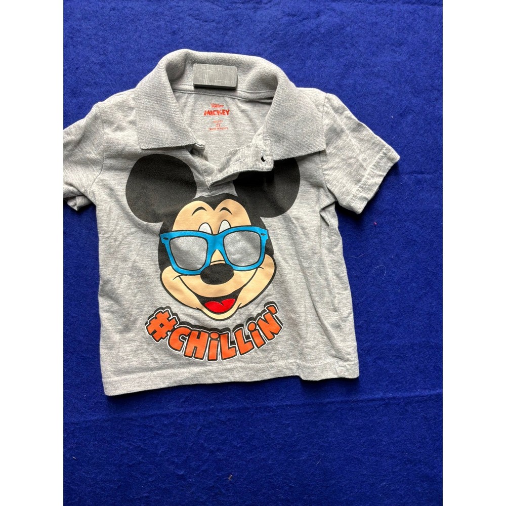 Disneycore Toddler Disney Mickey Mouse Polo Shirt 2T Gray