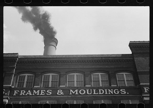 Photo:Dubuque Iowa 1940 Sash and Door Mill Frames Mouldings Smoke Stack