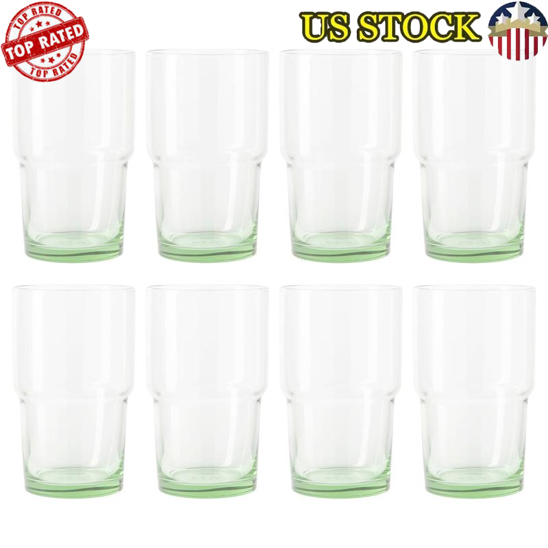 Vasos apilables de cristalería reciclada paquete de 8 15 oz aptos para lavavajillas nuevos