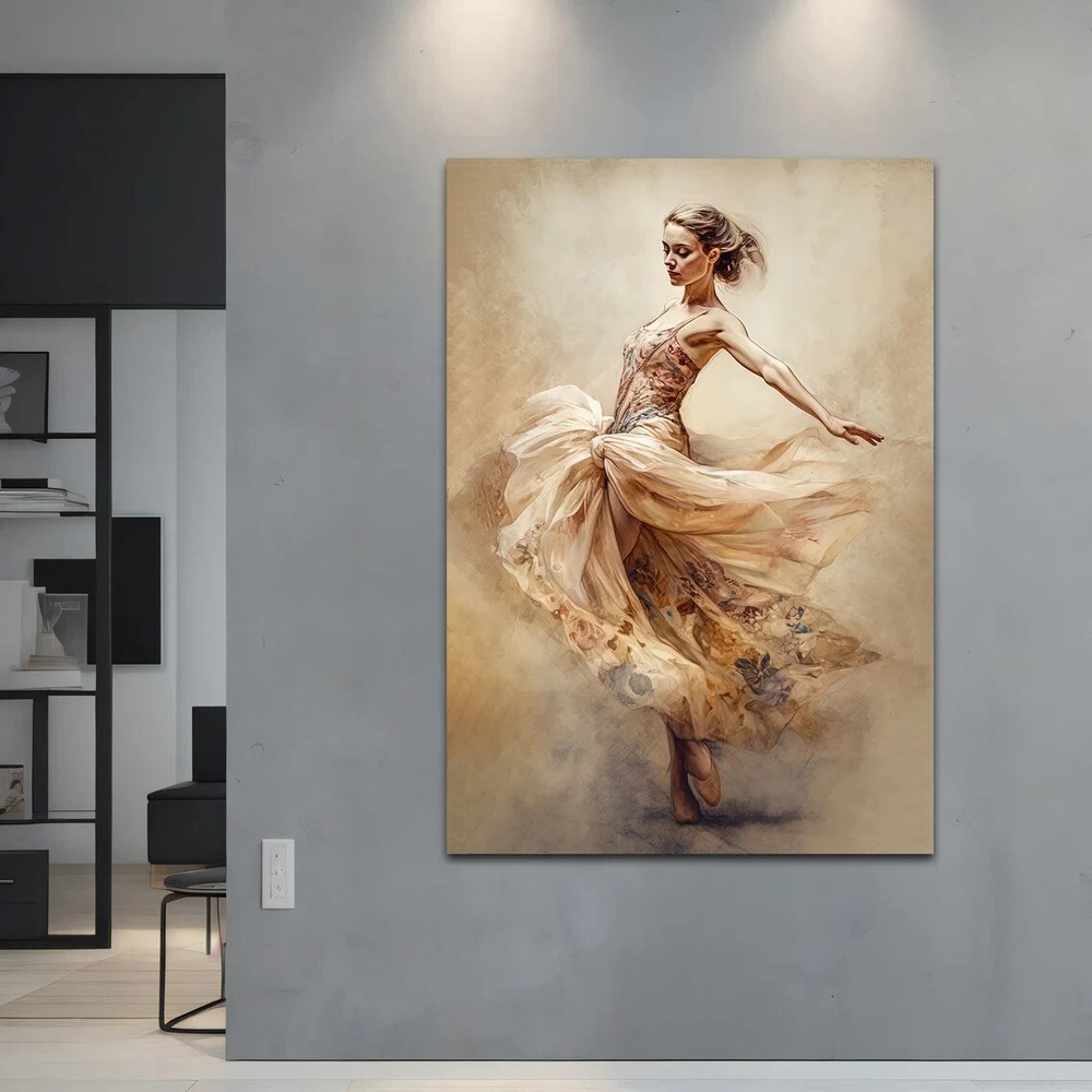 Elegant Woman Dancing Dancer Abstract Unframed Canvas Print Australian Wall Art