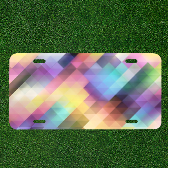 Custom Personalized Car License Plate With Abstract Background Triangle