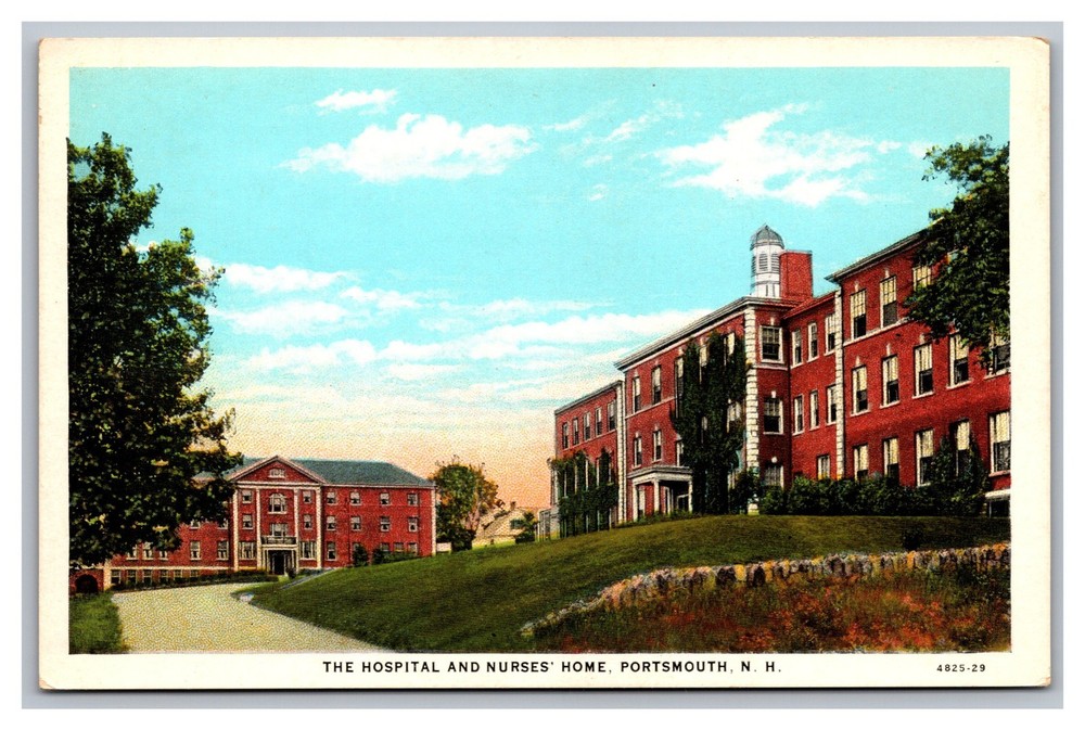 Portsmouth NH New Hampshire Hospital and Nurses' Home White Border Postcard