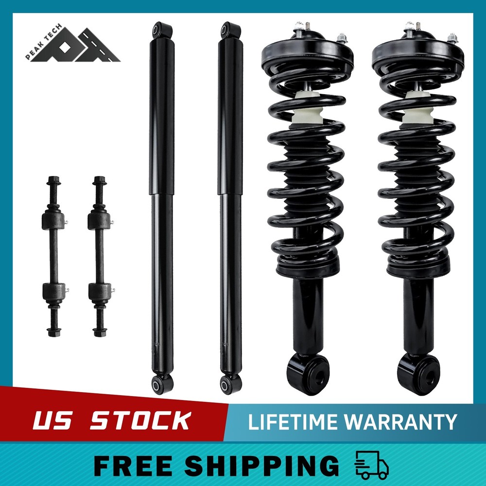 6PCs Front Struts & Sway Bars + Rear Shocks for 4WD 2009 - 2013 Ford F-150 F150