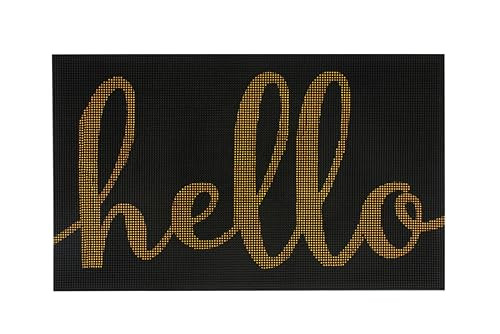 All Weather Rubber Doormat - Hello Dirt Trapping Shoe Scraper Rubber Spikes