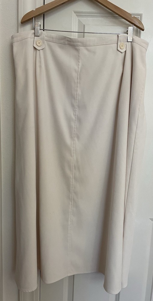 Coldwater Creek Womens Midi Skirt A Line Cream Women's Size 3X Long Modest