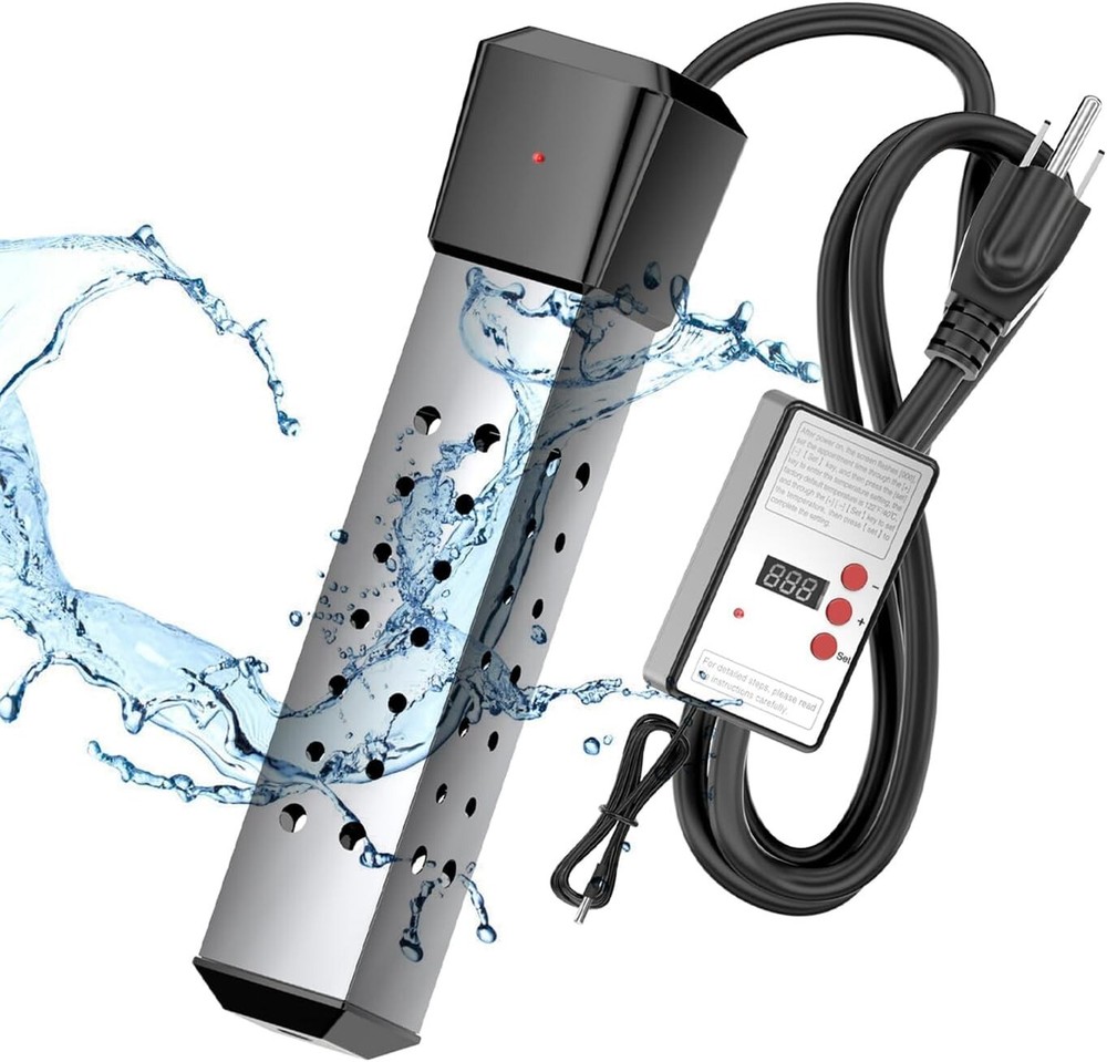 Portable 2000W Pool Heater with Digital Thermostat & Rust-Proof Stainless Guard