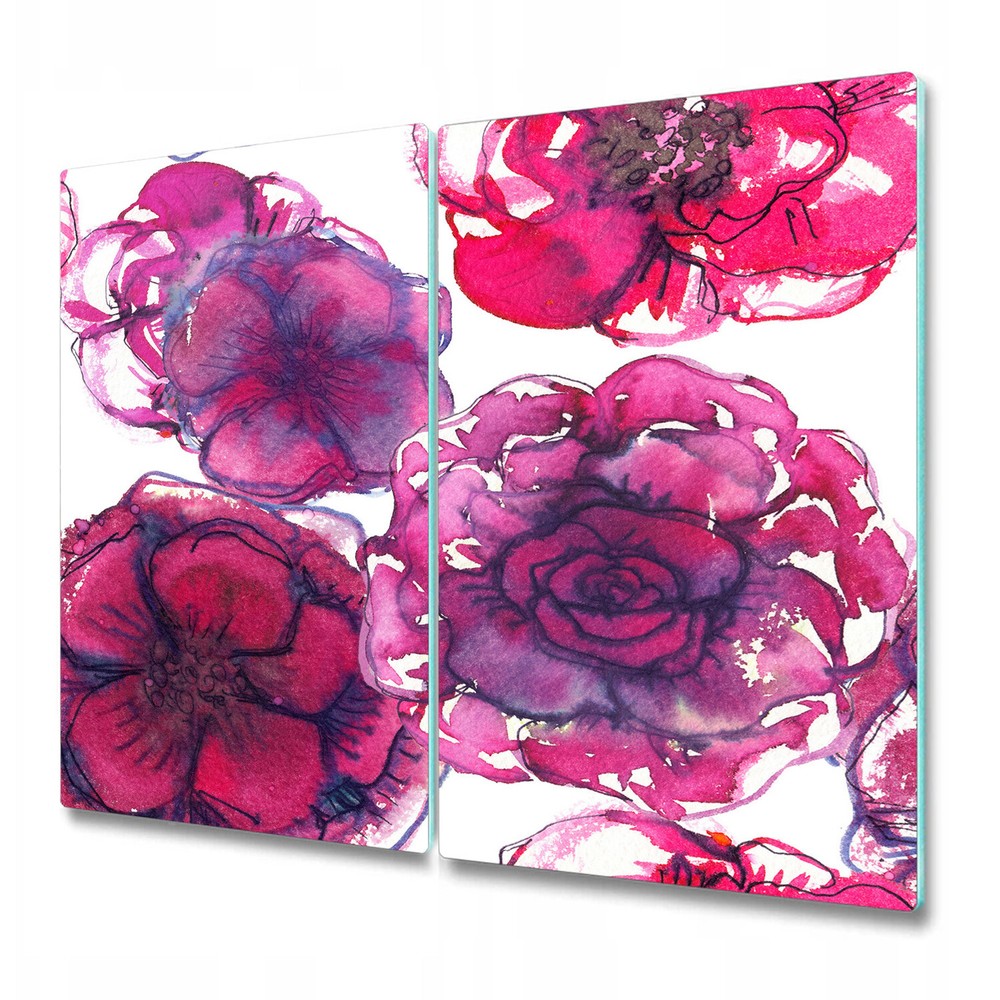 Glass Chopping Board Worktop Saver red roses Flowers Romantic design 2x30x52