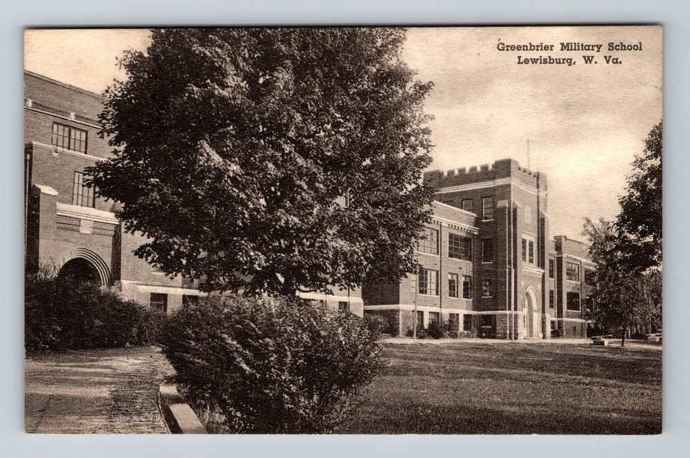 Lewisburg WV-West Virginia, Greenbrier Military School, Vintage Postcard