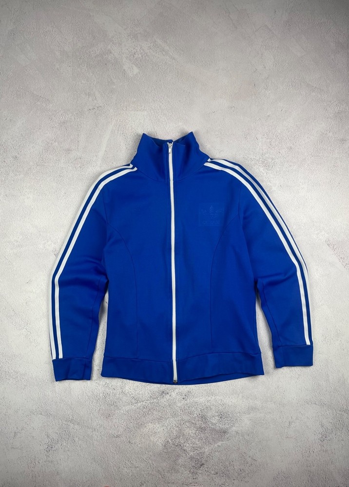 Vintage Adidas 80s 90s Made in Hong Kong Blue Track Jacket Size Mens M