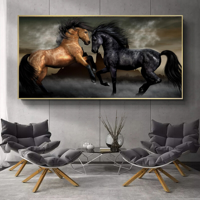 Running Horses Canvas Paintings Animals Wall Art Posters And Print Home Decor