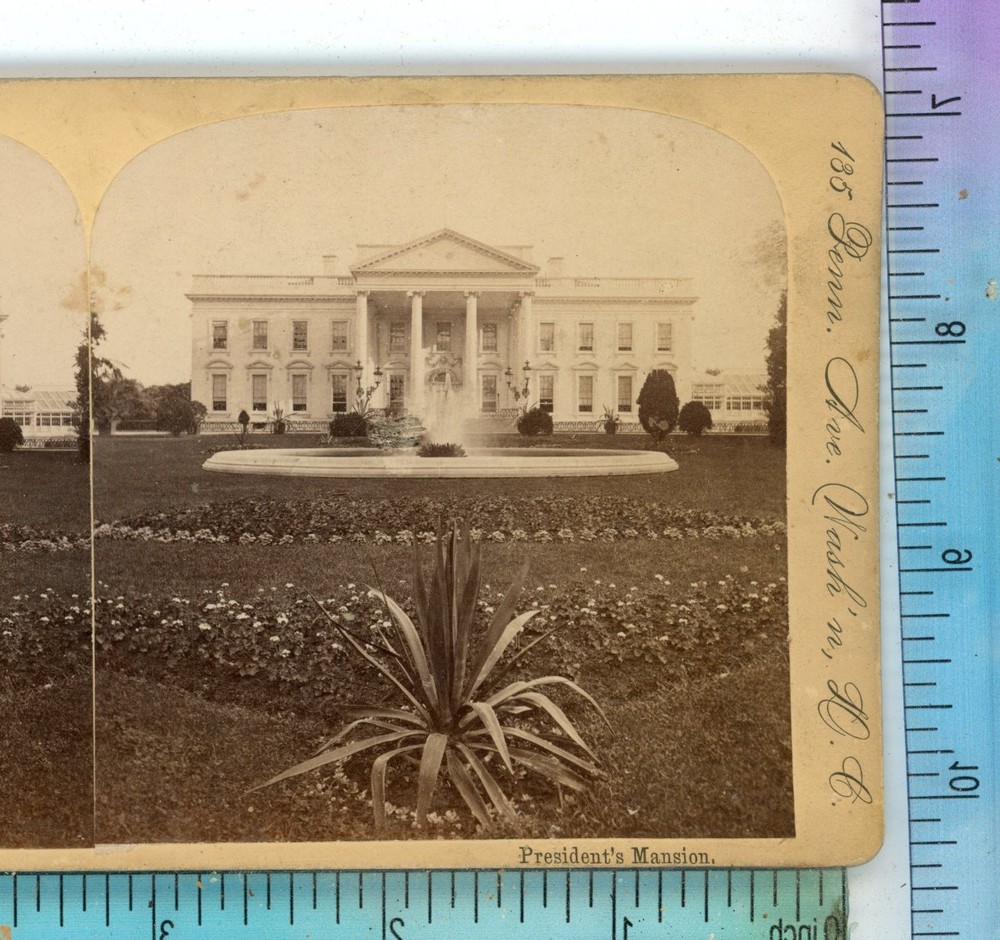 President's Mansion White House Washington DC JF Jarvis Stereoview