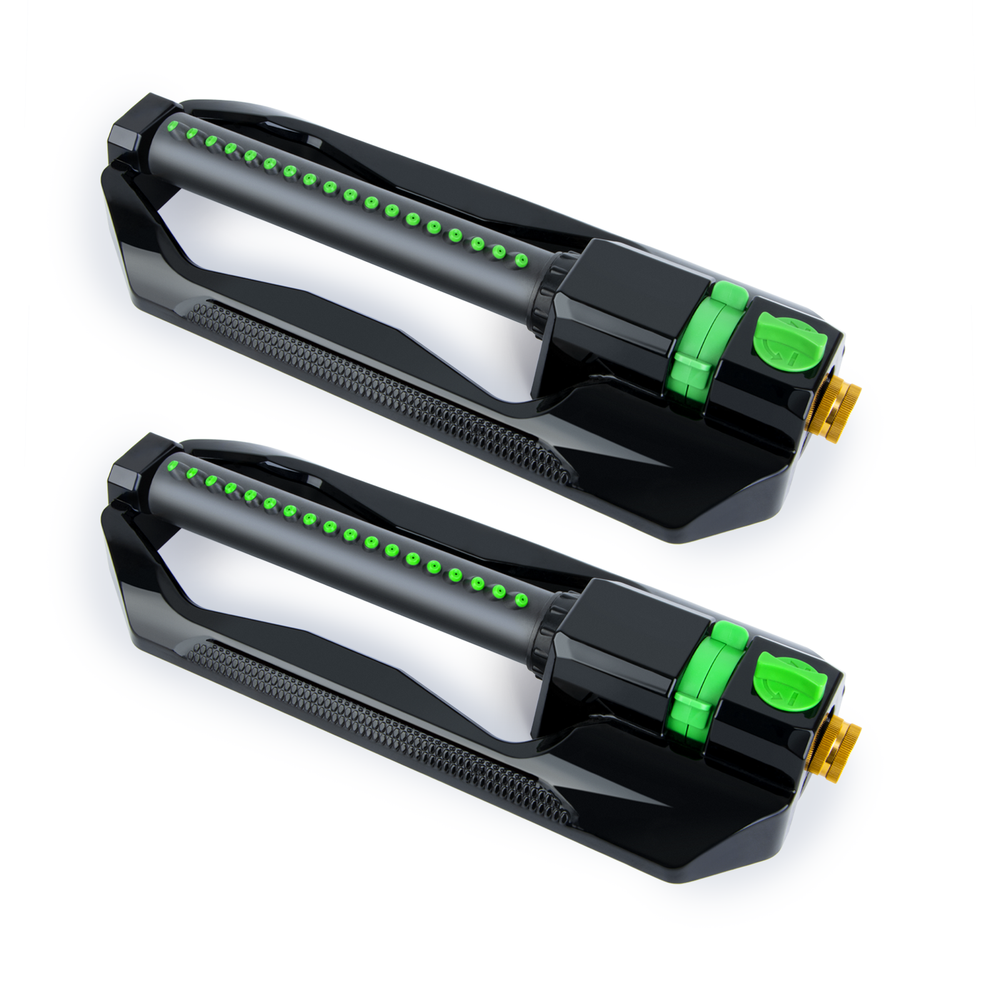 Oscillating Sprinkler with 18 Hole Brass Nozzles, Water Sprinkler for Lawn Cover