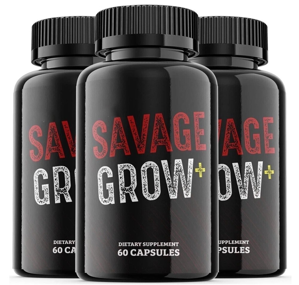 (3 Pack) Savage Grow Male Virility & Stamina Dietary Supplement (60 ct)