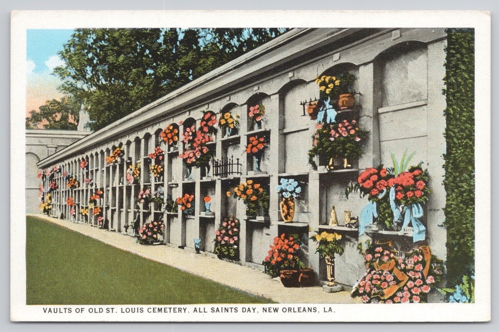 Postcard old vaults of old St. Louis cemetery New Orleans, Louisiana