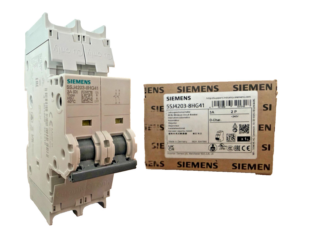 Siemens SENTRON 5SJ4203-8HG41 Miniature Circuit Breaker | 3A, 2-Pole
