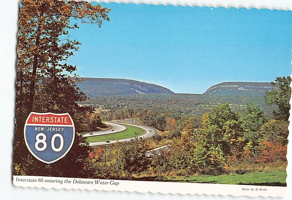 Postcard Interstate 80 Entering the Delaware Water Gap Pennsylvania USA