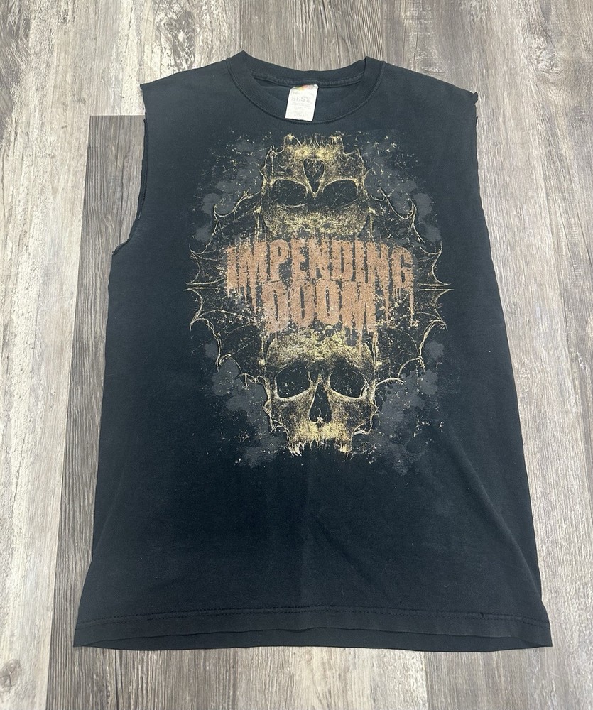 Vintage Y2K Impending Doom Band Tee Sz Small Original Debut Christian Metal RARE