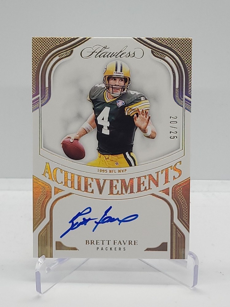 2025 Panini Flawless Brett Favre Achievements Auto Gold /25 On Card Autograph