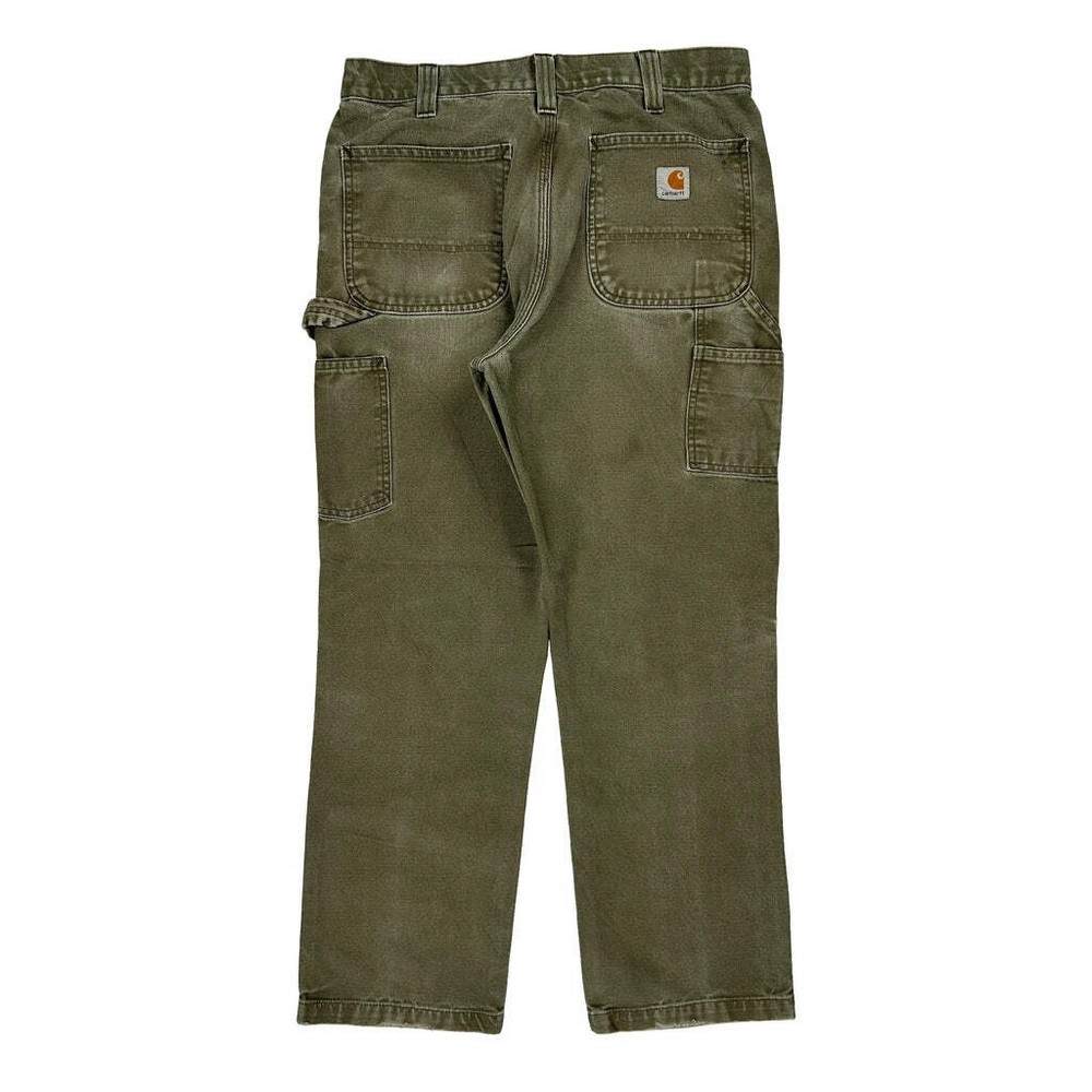 Carhartt Double Knee Carpenter Pants - 32W 29L Green Cotton